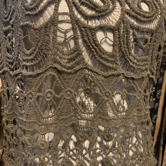 Olive Green Lace Tunic #48 - Picture 4 of 5